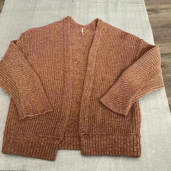 [L] Free People  Women's High Hopes Cardigan Brown - Picture 5 of 10